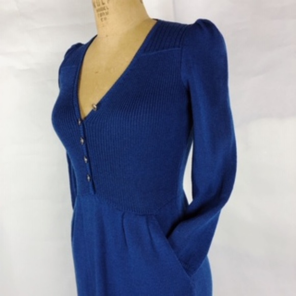 VINTAGE ST JOHN FOR SAKS FIFTH AVENUE BLUE DRESS - Picture 5 of 8